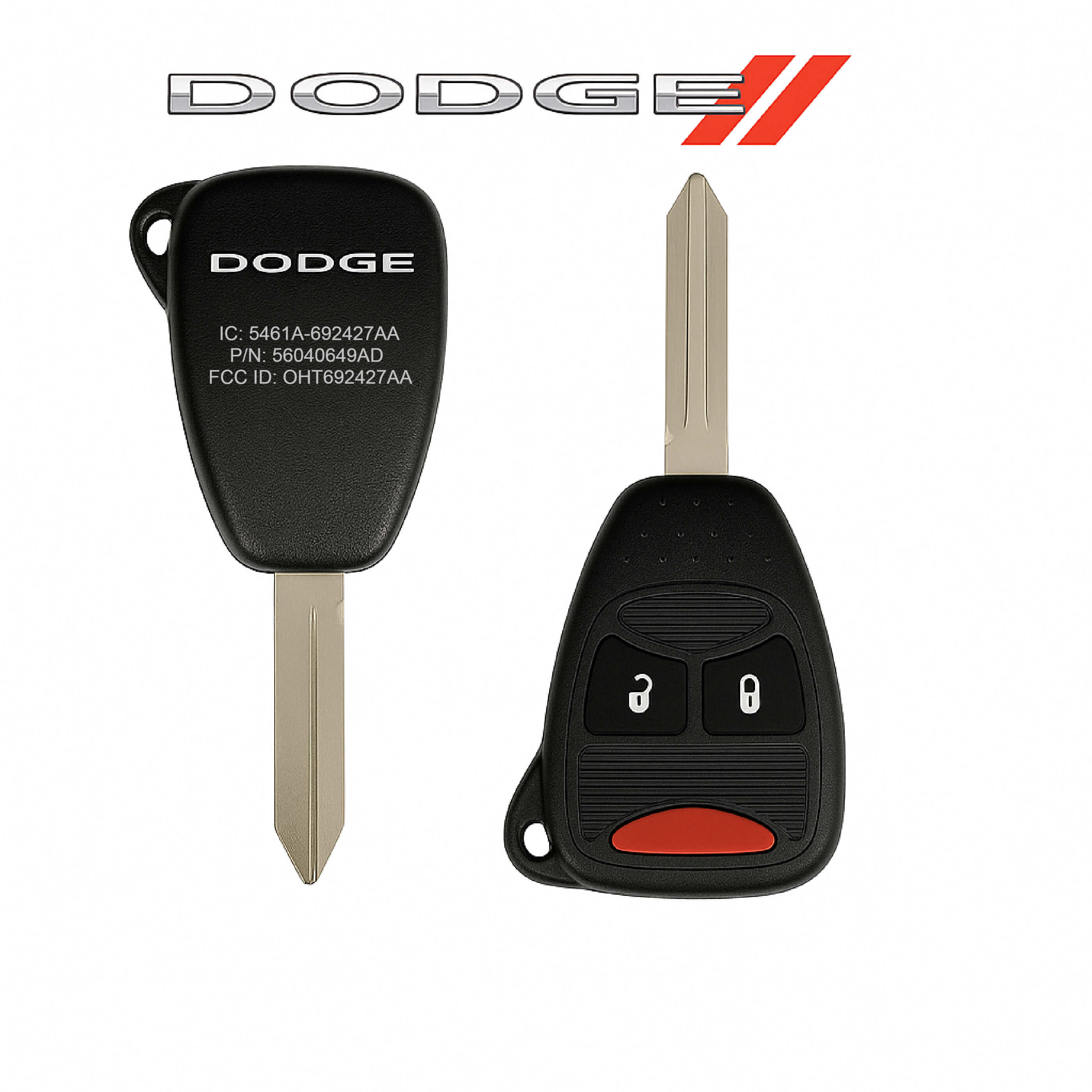 Dodge / Chrysler / Jeep 3-Button Remote Key OHT692427AA – OEM ...